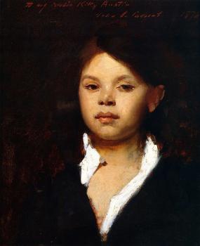約翰 辛格 薩金特 Head of an Italian Girl 約翰 辛格 薩金特 Head of an Italian Girl